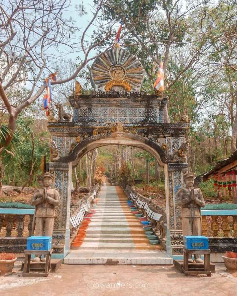 Colourful stairs of Phnom Santuk, Cambodia - RooWanders