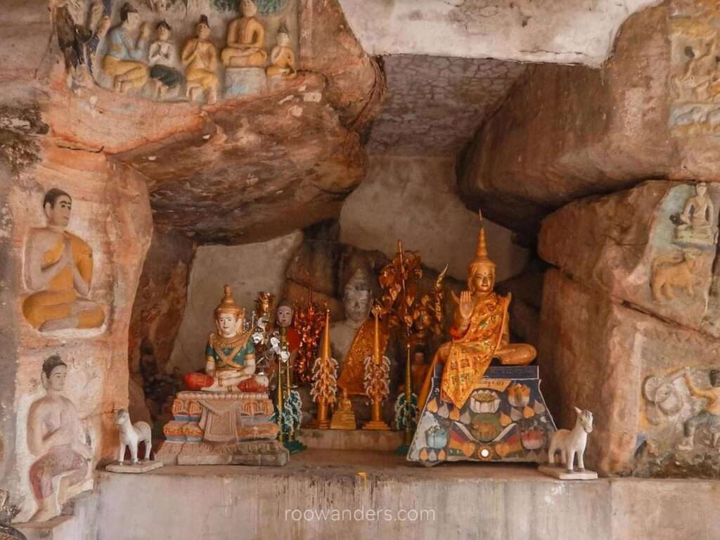 Buddhas in a cave, Phnom Santuk, Cambodia - RooWanders