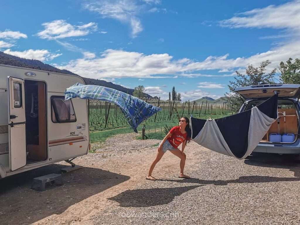 Laundry Day, Living in a Caravan, New Zealand - RooWanders