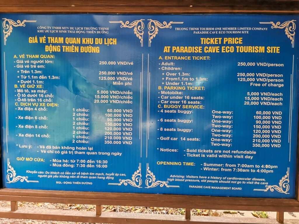 Phong Nha Paradise Cave Tickets - RooWanders